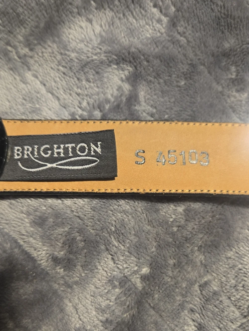 Brighton-Museum Collection Black Cameo Motif Leather Belt-Size Small 45103